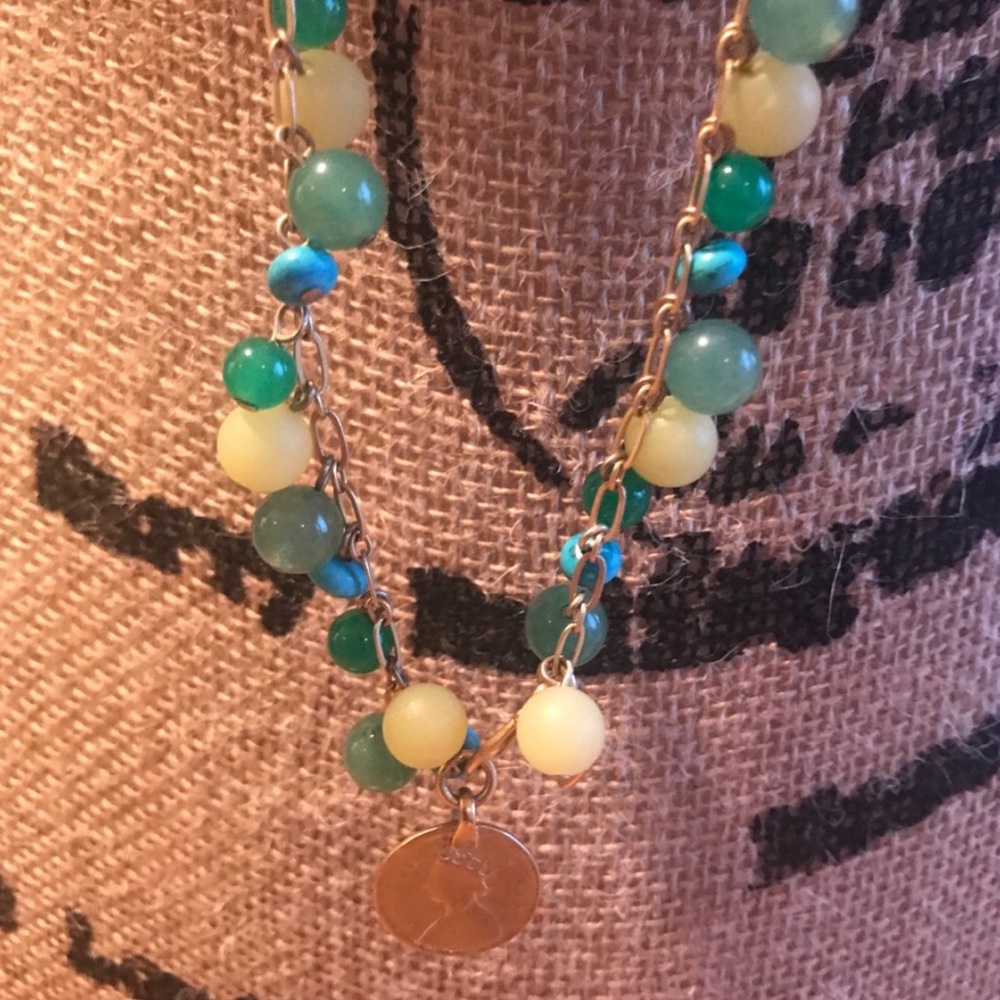 Stella & Dot | Retired Vintage Semi-precious Stone & Gold Coin Copa Neck… - Picture 6 of 16